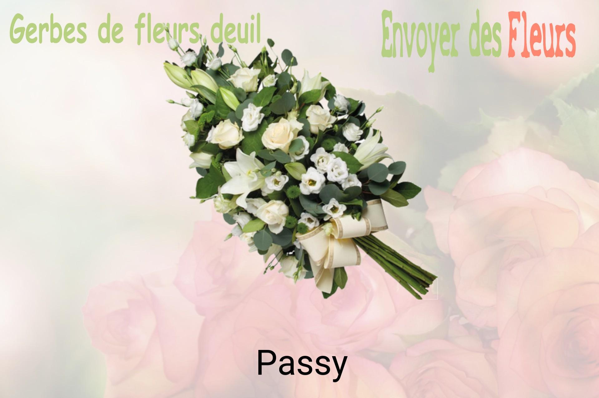 Gerbe de fleurs de deuil livrée à Passy